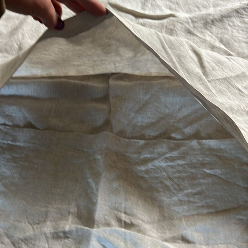 Pottery Barn Fringe Border Stitch Belgian Linen Sham - Picture 9 of 9